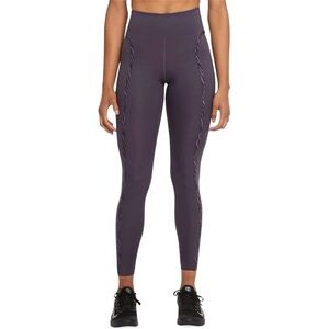 Nike Women's One Luxe Icon Clash Training Leggings Dark Raisin Black Size Small